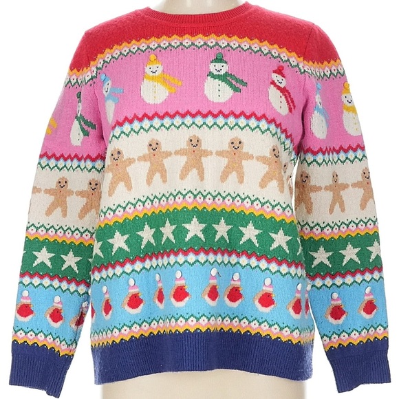 Boden fair isle reindeer snowman sweater sz large - Picture 3 of 4